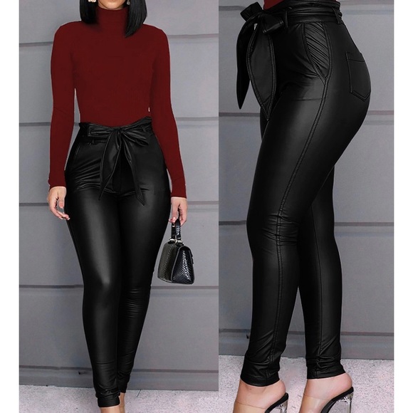 Faux leather paper bag leggings - Picture 1 of 2